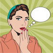 Vector: vintage pop art girl vintage pop art girl