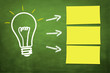 Lampe / Idee mit 3 Zettel