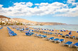 Beach Playa los Cristianos on Tenerife, Spain.