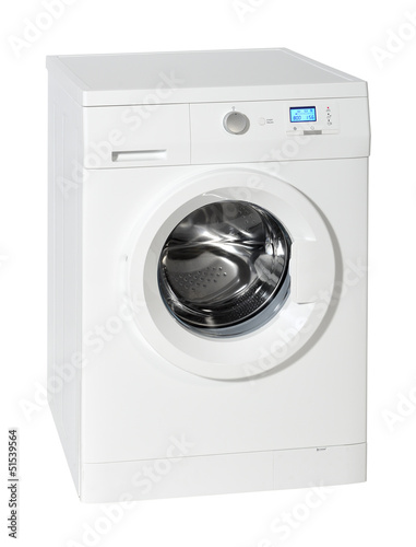 Photo: Washing machine isolated on the white background Washing machine isolated on the white background