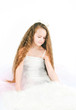 The beautiful girl with long hair
