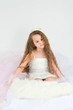 The beautiful girl with long hair