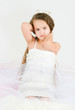 The beautiful girl with long hair