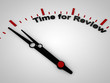 Time for review on a clock, one minute before twelve