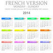 2014 French vectorial calendar with crayons