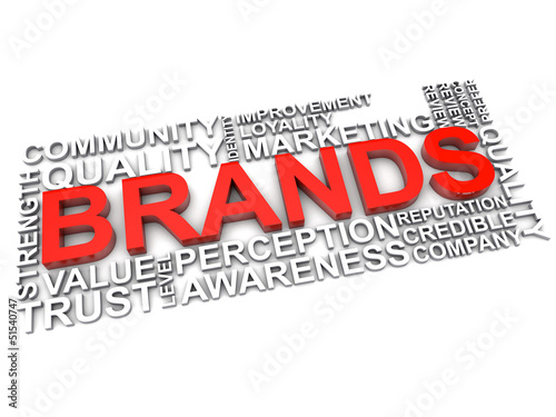 Illustration: word cloud brands over white background word cloud brands over white background