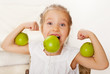 Child with apples
