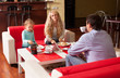 Family in cafe