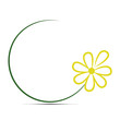 Green frame with flower