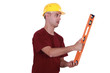 Man holding spirit level
