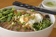 Photo: Pork Noodle w Poached Egg; Unsharpened file Pork Noodle w Poached Egg; Unsharpened file