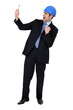 Businessman holding a key