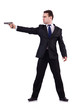 Businessman with gun isolated on white