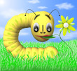 The caterpillar eats flower