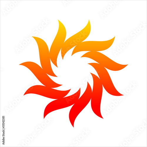 Illustration: sole fuoco, rosso sole fuoco, rosso