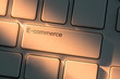 Photo: White keyboard with close up on e-commerce button White keyboard with close up on e-commerce button