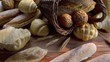 Bread on the wooden table