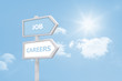 Job and careers road sign