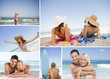 Foto: Montage with different portrait of families Montage with different portrait of families