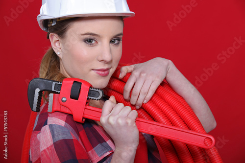Photo: Female plumber Female plumber