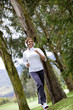 Woman running at the park
