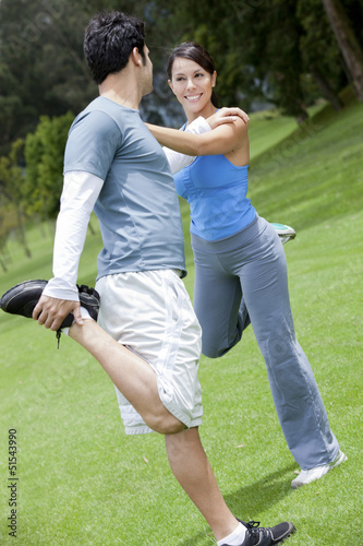 Photo: Fit people stretching Fit people stretching