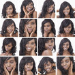 Collage of attractive woman