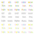 The Variety of pastel colors alphabet sets. Calligraphy art Vect