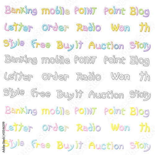 Vector: The Variety of pastel colors alphabet sets. Calligraphy art Vect The Variety of pastel colors alphabet sets. Calligraphy art Vect