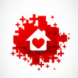 Vetor: heart house concept heart house concept