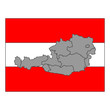 Österreich Bundesländer mit Flagge