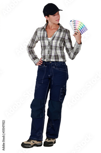 Photo: Painter with color samples Painter with color samples
