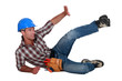 Construction worker in an accident