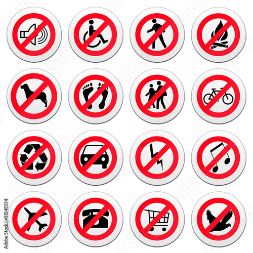 Illustration: Set of round road signs Set of round road signs