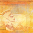 old paper with Egyptian queen