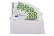 Photo: Envelope with cash in euro Envelope with cash in euro