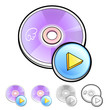 Various styles of Compact Disk Sets. Household Items Vector Icon