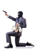 Businessman criminal with sacks of money