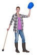 Woman with sledge-hammer