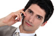 handsome gentleman on the phone