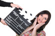 Photo: Actress preparing for the next take in filming Actress preparing for the next take in filming