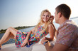 Foto: young couple on the boat young couple on the boat
