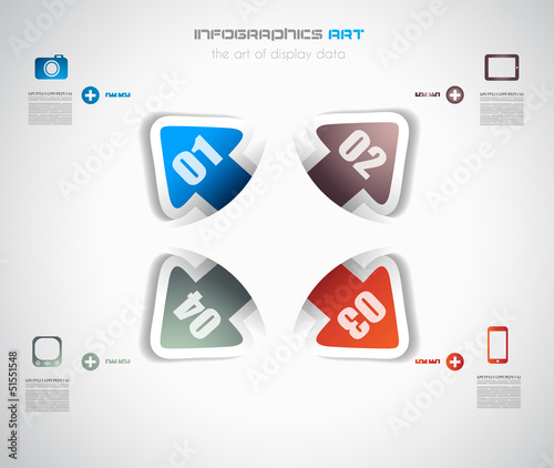 Vector: Infographic design template with paper tags. Infographic design template with paper tags.