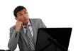 young businessman thinking about something
