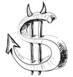 Devil money dollar icon