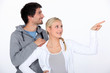 Couple in tracksuit