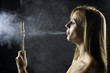 Flutist playing with the soul