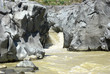 Simeto River And Basaltic Rock