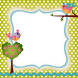 Floral frame with a birds
