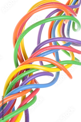 Photo: Bunch of colorful electrical cables Bunch of colorful electrical cables